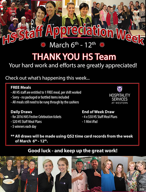 March 6 - 12, 2016. Thank you HS Team. Check out what's happening this week!