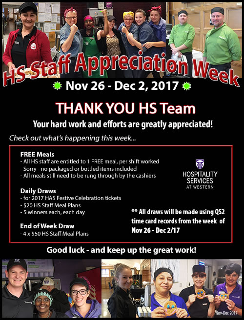 The week of Nov 26 - Dec 2. Thank you HS Team. Check out what's happening this week!