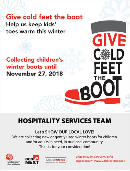Collecting children's winter boots until November 27, 2018. 